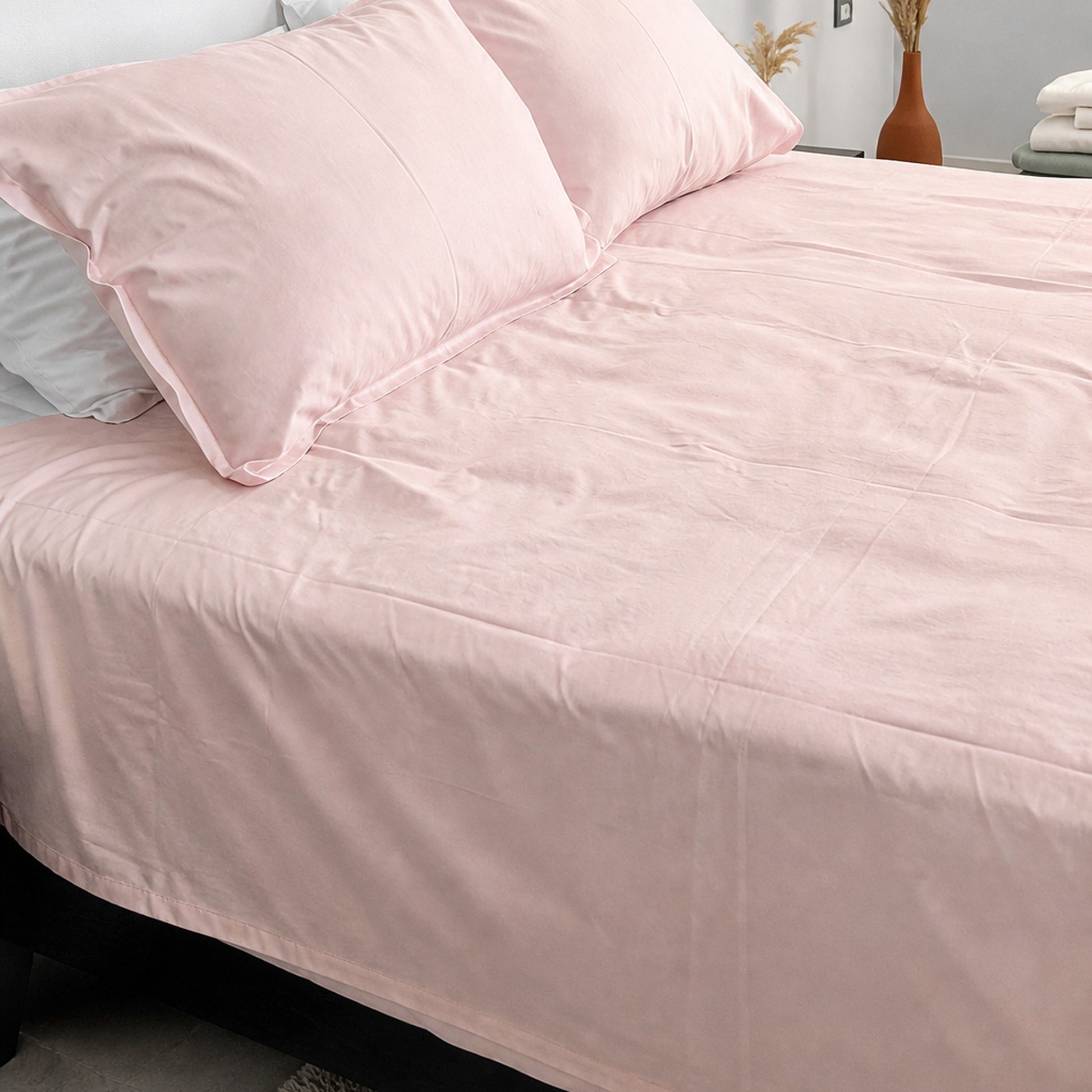 Homlin Sateen Cotton Bedsheet - 300 TC product photo - 10-bedsheet-set-blush-wide-vertical.jpg